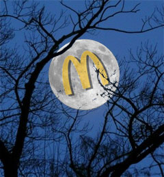 The McDonald's McMoon: Full McDonald's McMoon, viewed from rural Pork Knuckle, Idaho