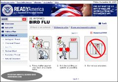 Ready.gov Avian Flu Site Screen Shot