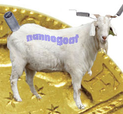 Individual NannoGoat (shown in front of a half-inch $500 coin)